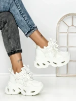Pantofi Sport Dama cu Platforma 3606 WHITE | MEI