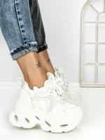 Pantofi Sport Dama cu Platforma 3606 WHITE | MEI