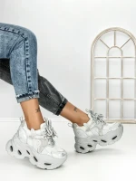 Pantofi Sport Dama cu Platforma 3606 GREY | MEI
