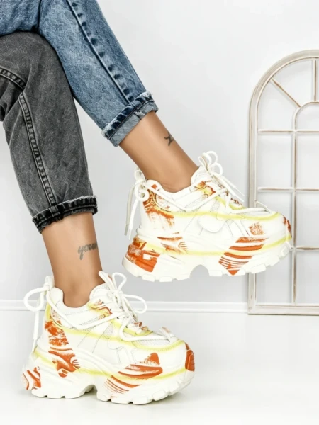 Pantofi Sport Dama cu Platforma 5358-3 YELLOW | MEI