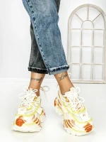 Pantofi Sport Dama cu Platforma 5358-3 YELLOW | MEI