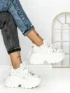 Pantofi Sport Dama cu Platforma 3605 WHITE | MEI