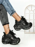 Pantofi Sport Dama cu Platforma 3607 BLACK | MEI