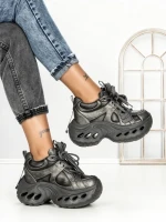 Pantofi Sport Dama cu Platforma 3607 GUNCOLOR-GREY | MEI