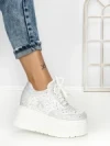 Pantofi Sport Dama cu Platforma 6520 WHITE | MEI