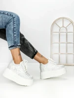 Pantofi Sport Dama cu Platforma 6520 WHITE | MEI