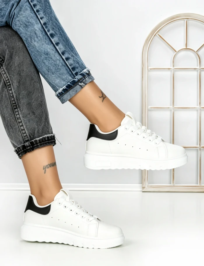 Sneakers Dama 6XJ2 WHITE-BLACK | MEI