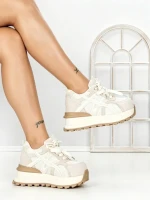Pantofi Sport Dama din piele naturala 3651 BEIGE | PANTOFUL