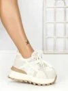 Pantofi Sport Dama din piele naturala 3651 BEIGE | PANTOFUL