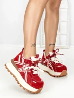 Pantofi Sport Dama din piele naturala 3651 RED | PANTOFUL
