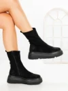 Ghete Dama cu Platforma 5AH66 ALL BLACK | MEI