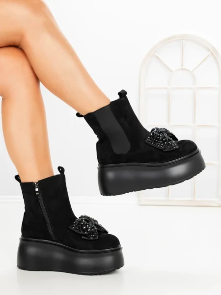 Ghete Dama cu Platforma 56WL10 BLACK | MEI