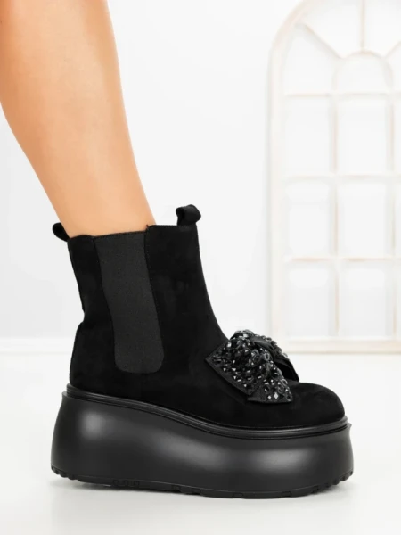 Ghete Dama cu Platforma 56WL10 BLACK | MEI