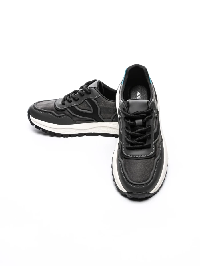 Pantofi Sport Barbati din piele naturala 1010-2 GREY-BLACK | ADVANCER