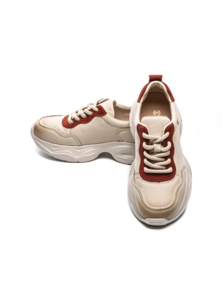 Pantofi Sport Dama din piele naturala 10787 CREAM | FRANCO GERARDO