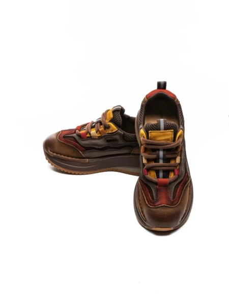 Pantofi Sport Dama din piele naturala A006-1 BROWN-RED | ADVANCER
