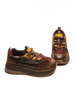Pantofi Sport Dama din piele naturala A006-1 BROWN-RED | ADVANCER