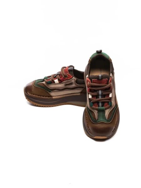 Pantofi Sport Dama din piele naturala A006-1 BROWN-GREEN | ADVANCER