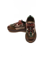 Pantofi Sport Dama din piele naturala A006-1 BROWN-GREEN | ADVANCER