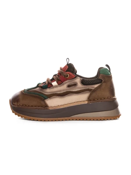Pantofi Sport Dama din piele naturala A006-1 BROWN-GREEN | ADVANCER