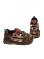 Pantofi Sport Dama din piele naturala A006-1 BROWN-GREEN | ADVANCER