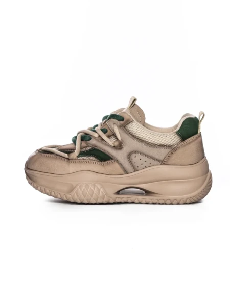 Pantofi Sport Dama din piele naturala 8003 APRICOT-GREEN | FRANCO GERARDO