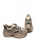Pantofi Sport Dama din piele naturala 8003 APRICOT-GREEN | FRANCO GERARDO