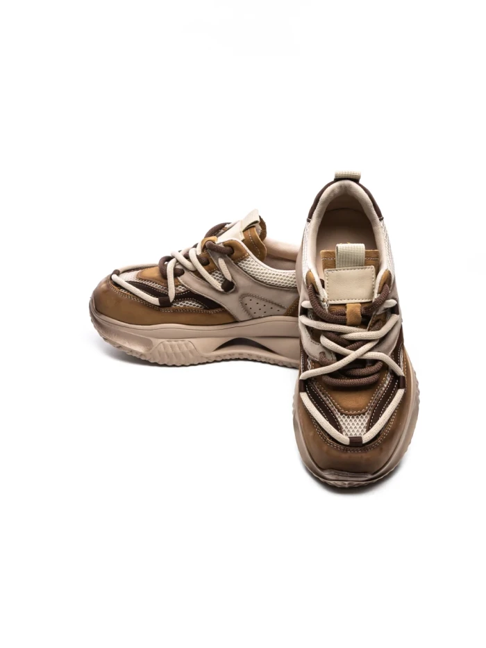 Pantofi Sport Dama din piele naturala 8003 APRICOT-COFFEE | FRANCO GERARDO