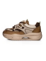 Pantofi Sport Dama din piele naturala 8003 APRICOT-COFFEE | FRANCO GERARDO