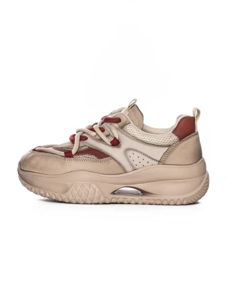 Pantofi Sport Dama din piele naturala 8003 APRICOT-RED | FRANCO GERARDO