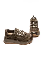 Pantofi Sport Dama din piele naturala A006 KHAKI | ADVANCER