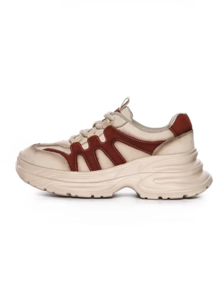 Pantofi Sport Dama din piele naturala 8895-2 CREAM-RED | ADVANCER