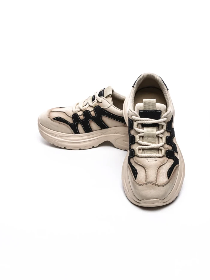 Pantofi Sport Dama din piele naturala 8895-2 CREAM-BLUE | ADVANCER