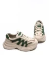 Pantofi Sport Dama din piele naturala 8895-2 CREAM-GREEN | ADVANCER