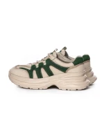 Pantofi Sport Dama din piele naturala 8895-2 CREAM-GREEN | ADVANCER