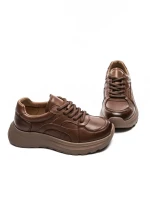 Pantofi Sport Dama din piele naturala S5353 BROWN | ADVANCER