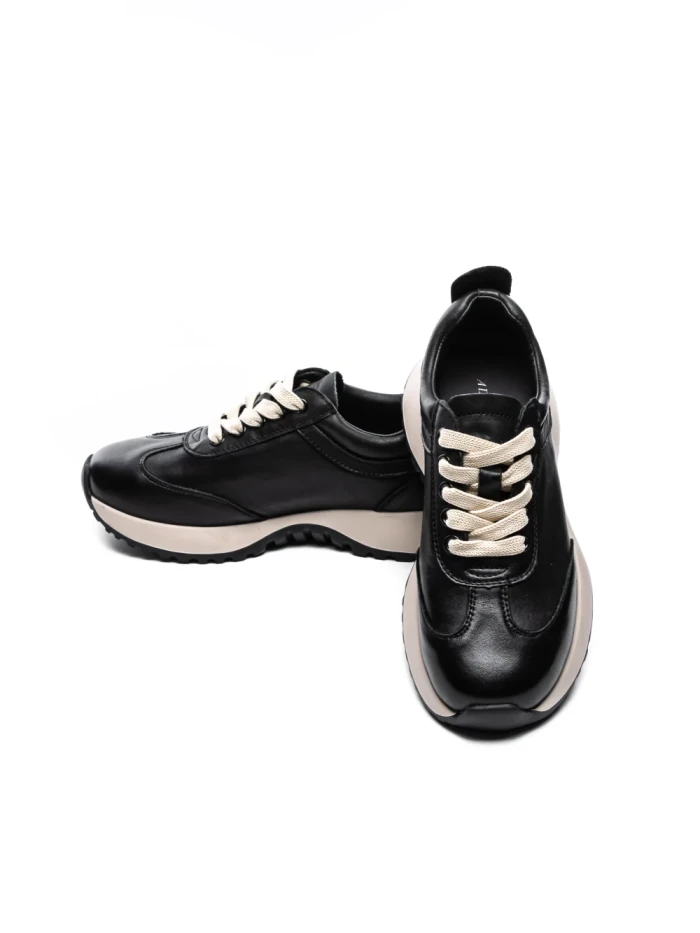 Pantofi Sport Dama din piele naturala 3708-1 BLACK | ADVANCER