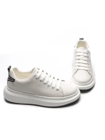 Pantofi Sport Barbati din piele naturala 51191 Alb-Neg... » MeiShop.Ro