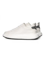 Pantofi Sport Barbati din piele naturala 51191 Alb-Neg... » MeiShop.Ro
