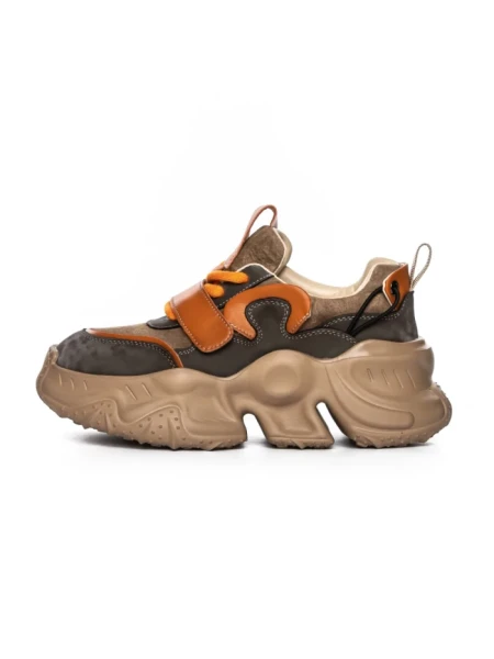 Pantofi Sport Dama din piele naturala HD37872 BROWN-ORANGE | ADVANCER