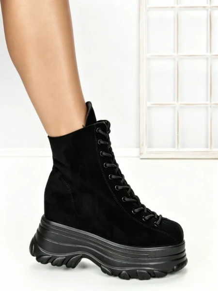 Ghete Dama cu Platforma 68WL7 BLACK | MEI