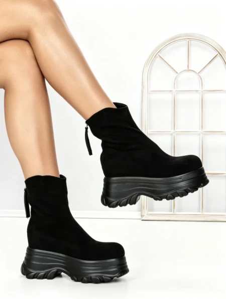 Ghete Dama cu Platforma 68WL6 BLACK | MEI