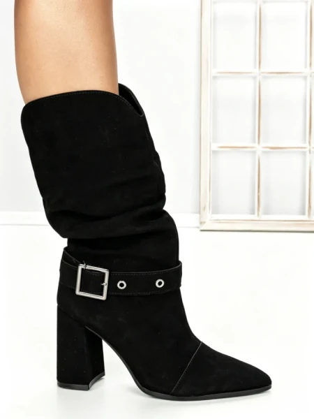 Ghete Dama din piele naturala 6GS9 BLACK | PANTOFUL