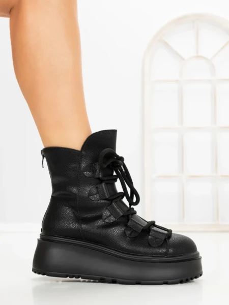 Ghete Dama cu Platforma 6ZP13 BLACK | MEI