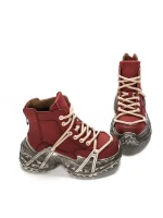 Ghete Dama din piele naturala 10806 Rosu | Advancer » MeiShop.Ro