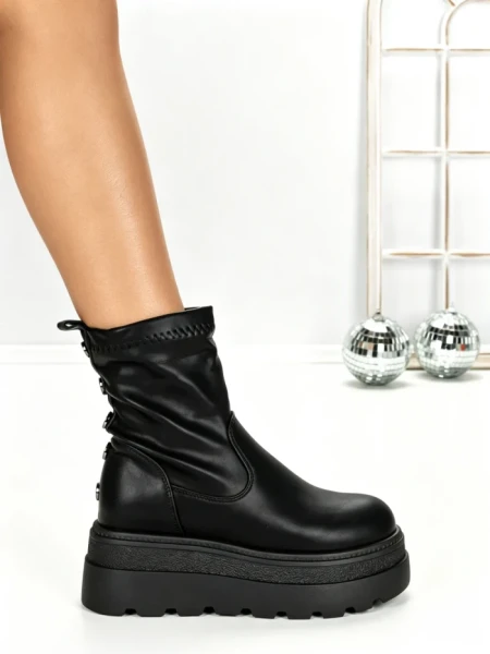 Ghete Dama cu Platforma 68WL35 BLACK | MEI