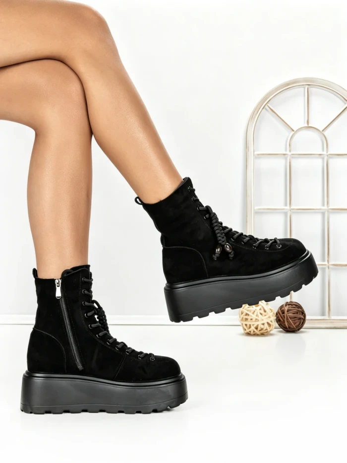 Ghete Dama cu Platforma 68WL37 BLACK | MEI