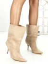 Botine cu Toc Subtire 6XKK3 BEIGE | MEI