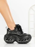Pantofi Sport Dama cu Platforma 3607-1 BLACK | MEI