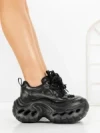 Pantofi Sport Dama cu Platforma 3607-1 BLACK | MEI